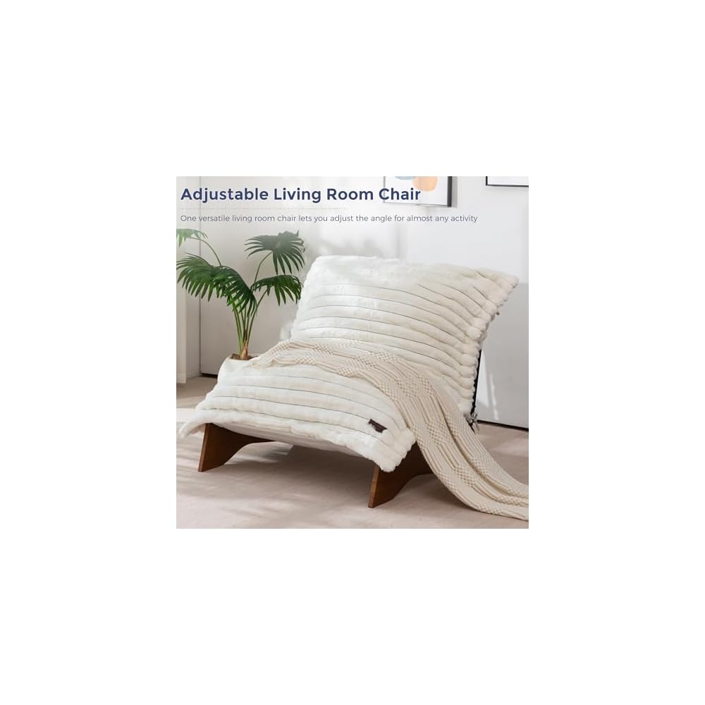 Adjustable Living Room Chair, 3-Position Bean Bag Chair with Frame