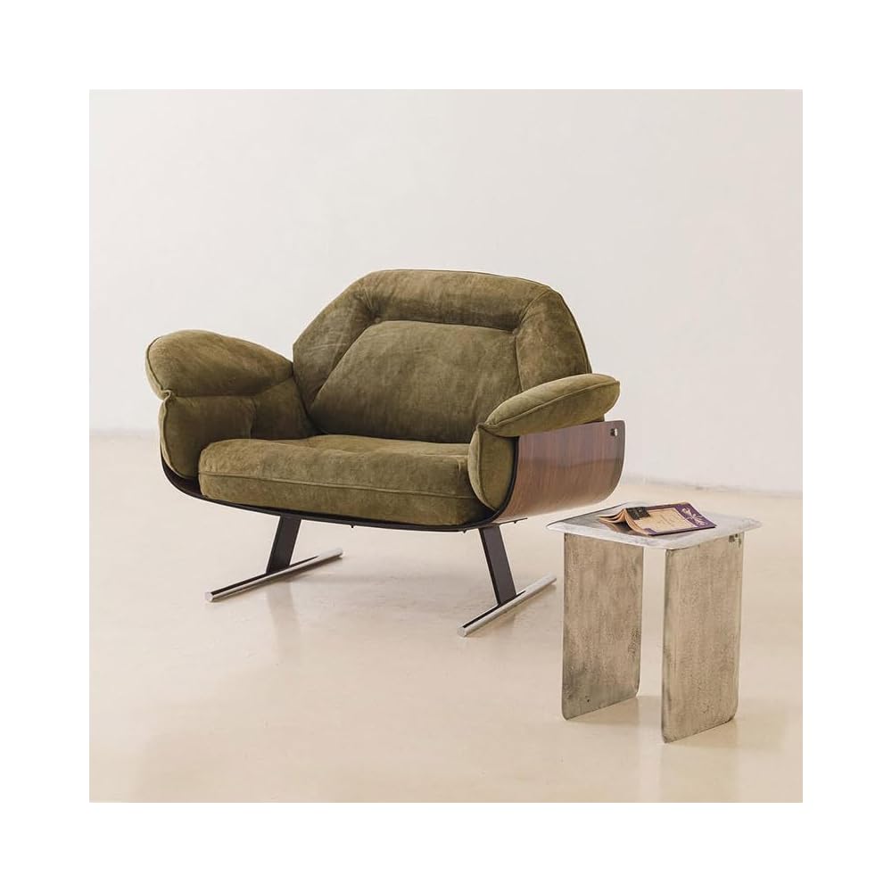 Modern Minimalist Upholstered Armchair, Wooden Frame Lounge Chair with Soft Cushion Seating for Living Room, Bedroom, Study (Dark Gray)