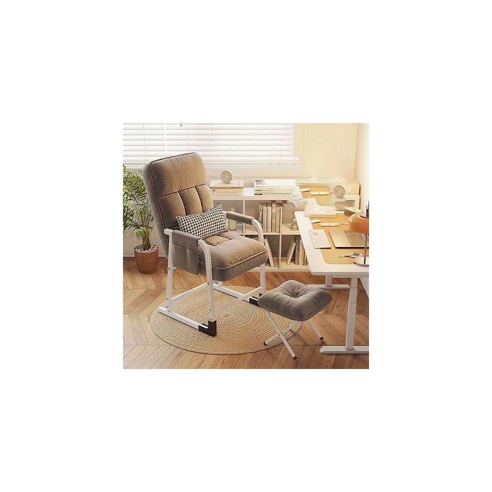 Modern Reclining Armchair with Footrest and Pouf Stylish Space Saving Chair for Bedroom Living Room Dorm Patio – Comfortable & Versatile Seating Solution