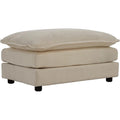 Soft Chenille Ottoman Footrest for Sectional Sofa - Comfortable Upholstered Seat Cushion, Light Coffee