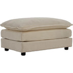 Soft Chenille Ottoman Footrest for Sectional Sofa - Comfortable Upholstered Seat Cushion, Light Coffee