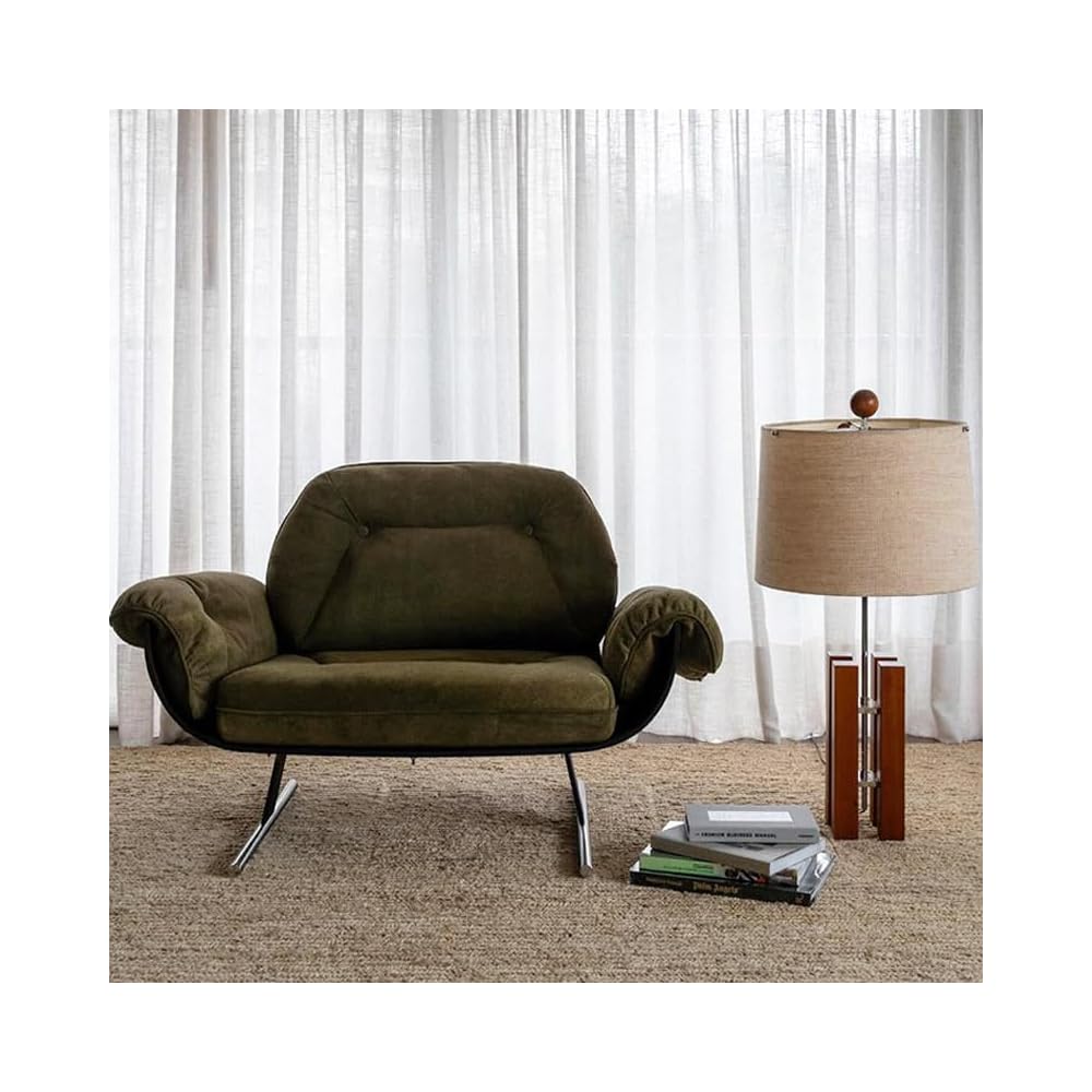 Modern Minimalist Upholstered Armchair, Wooden Frame Lounge Chair with Soft Cushion Seating for Living Room, Bedroom, Study (Dark Gray)