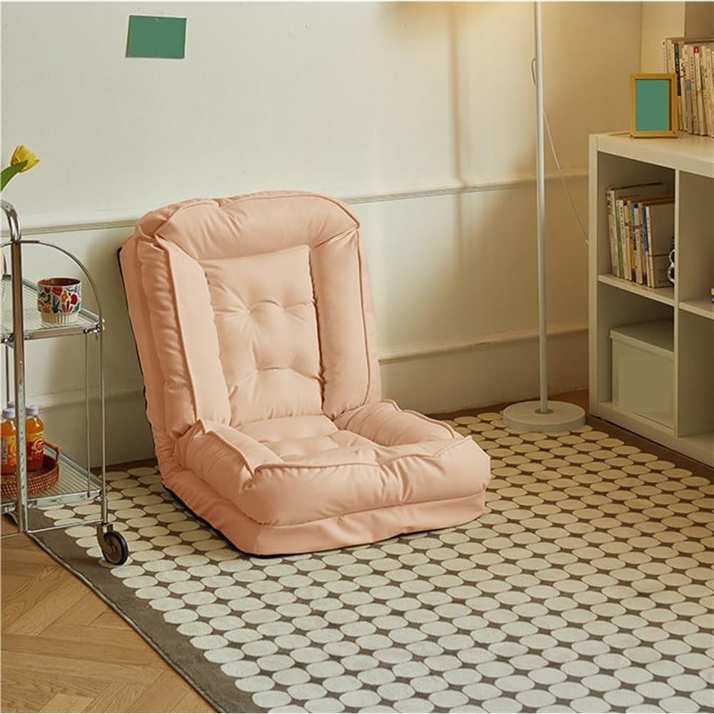 Folding Sofa Bed, Simple Lazy Chair with Multifunctional Cushion, Perfect for Bedroom, Balcony, Living Room, Leisure Room (Pink,23.6in)