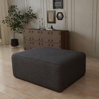 Oversized Cloud Couch Ottoman, Frameless Wide-Wale Corduroy Footrest for Living Room, High-Density All-Foam Large Rectangle Boneless Ottoman Coffee Table for Sectional Sofa (Charcoal, Ottoman)