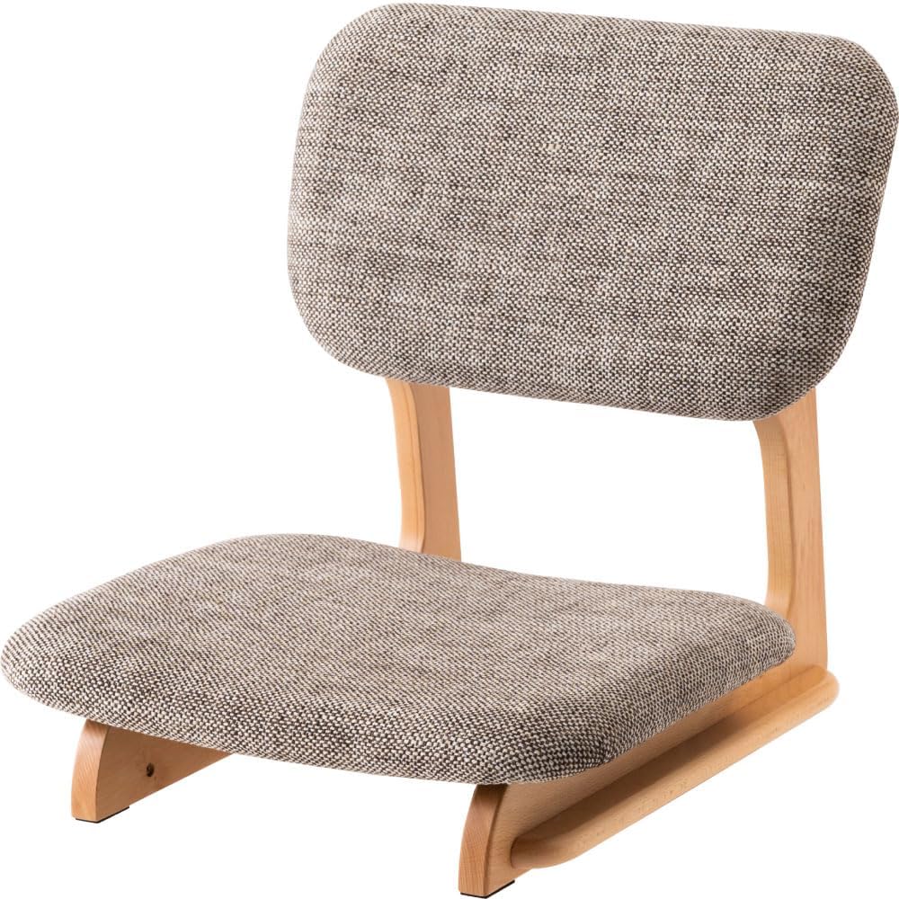 Zen Floor Chair, Beige, Beech Wood Frame, D:22.05" x W:19.69" x H:20.48" x SH:4.73" (56x50x52x12cm), NOC-51BE