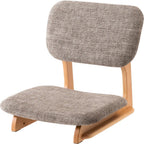 Zen Floor Chair, Beige, Beech Wood Frame, D:22.05" x W:19.69" x H:20.48" x SH:4.73" (56x50x52x12cm), NOC-51BE