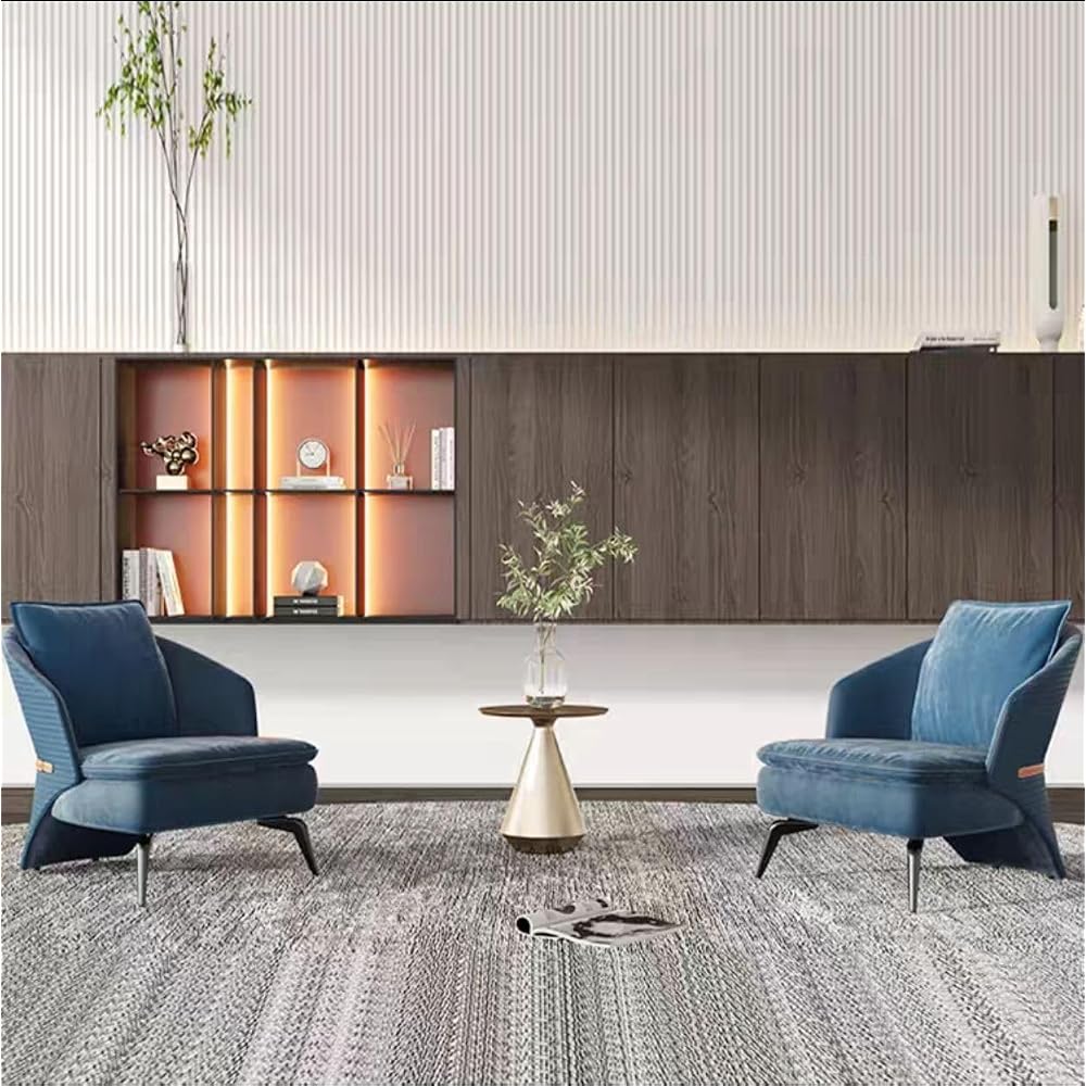 Italian Minimalist Upholstered Leisure Accent Armchair
