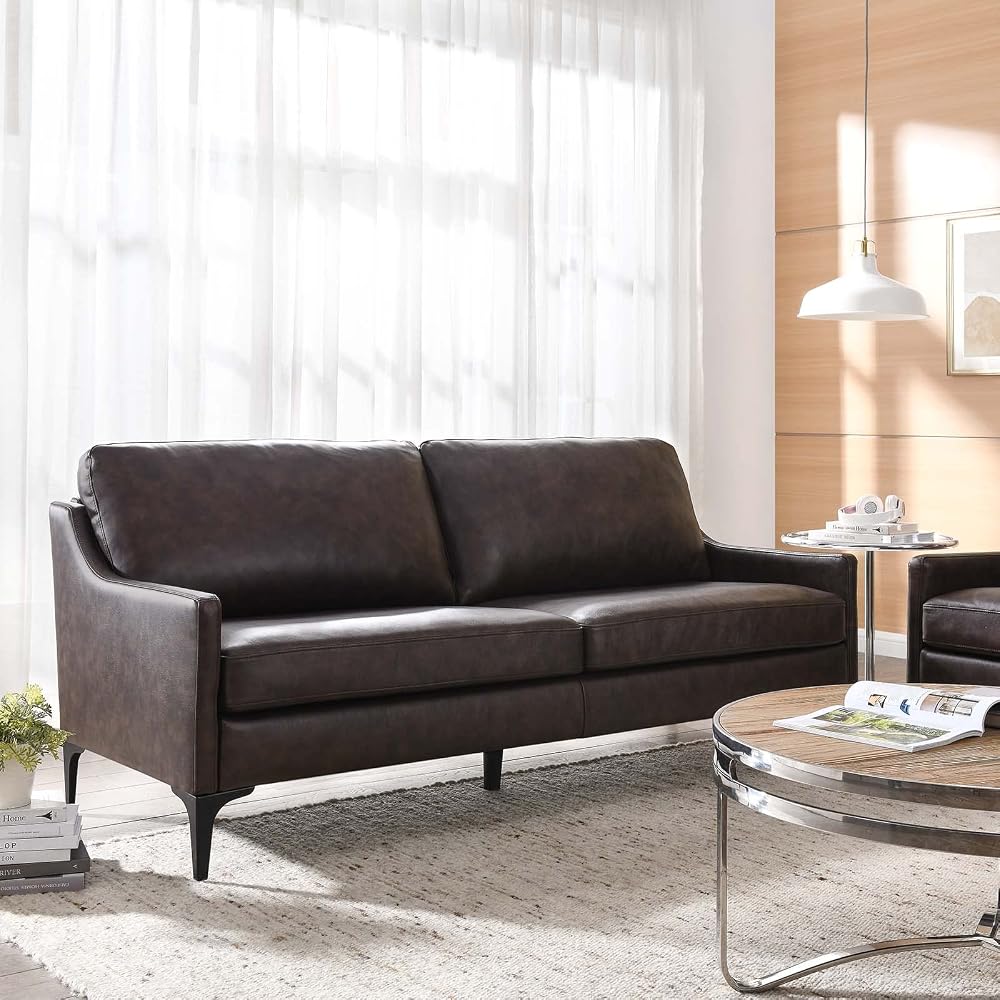 EEI-6018-BRN Corland Leather Sofa, Brown