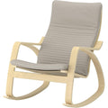 POÄNG Rocking-chair, birch veneer/Knisa light beige