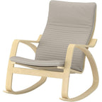 POÄNG Rocking-chair, birch veneer/Knisa light beige