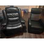 Recliner Chair, 360 Swivel Rocker Chair for Adults, Glider Rocker Recliners, Nursery Chairs for Living Room, High Back, Upholstered Deep Seat, Classical Brown