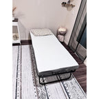 75''x46'' Folding Bed with Mattress for Adults, Large Size Rollaway Folded Bed for Hospital/School/Living Room, Sturdy Frame, Big Space, Comfortable Sleep