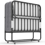75''x46'' Folding Bed with Mattress for Adults, Large Size Rollaway Folded Bed for Hospital/School/Living Room, Sturdy Frame, Big Space, Comfortable Sleep