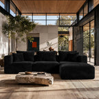 Modular Boneless Couch 106 in, Sectional Sofa with Chaise Deep Seat