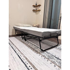 75''x46'' Folding Bed with Mattress for Adults, Large Size Rollaway Folded Bed for Hospital/School/Living Room, Sturdy Frame, Big Space, Comfortable Sleep