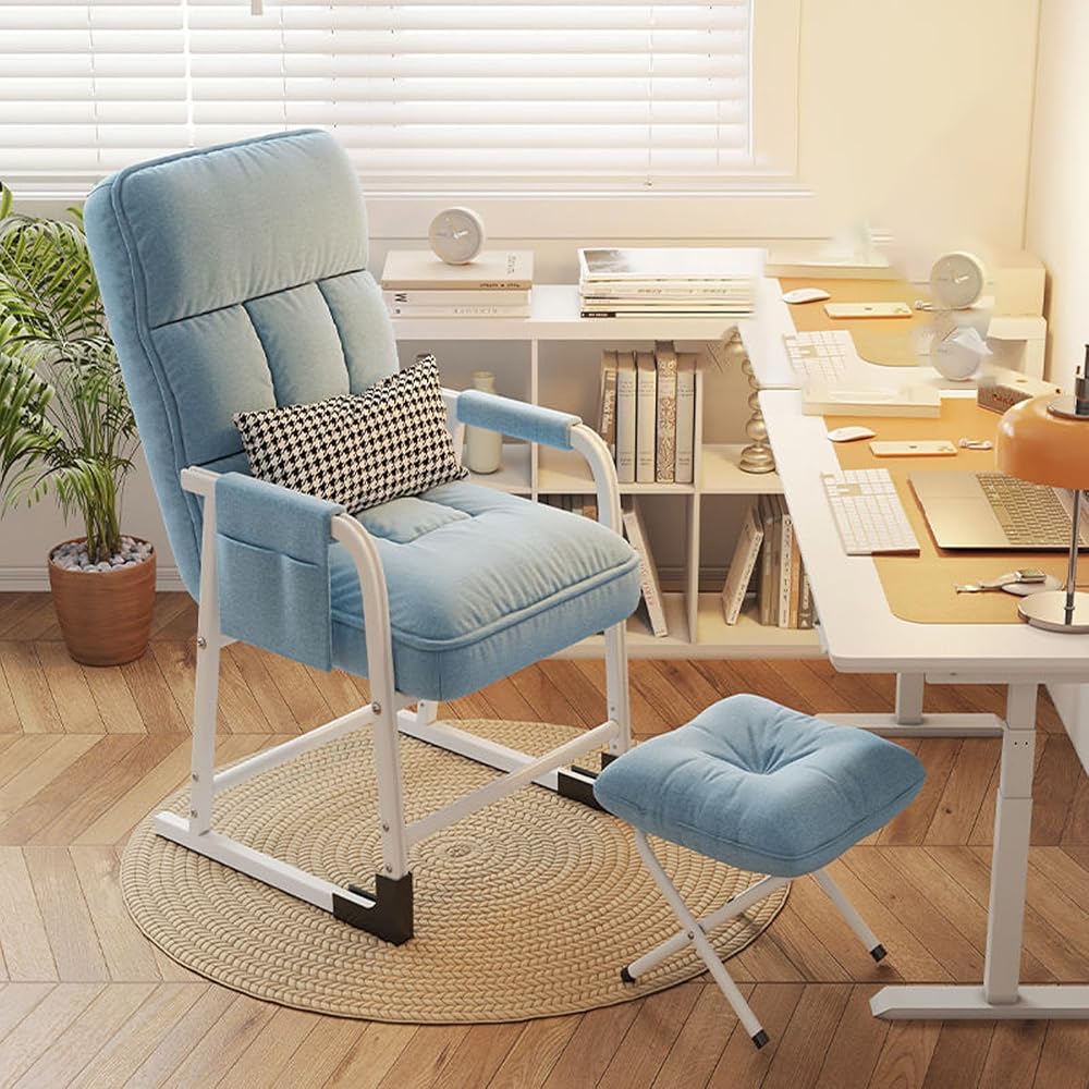 Modern Reclining Armchair with Footrest and Pouf Stylish Space Saving Chair for Bedroom Living Room Dorm Patio – Comfortable & Versatile Seating Solution