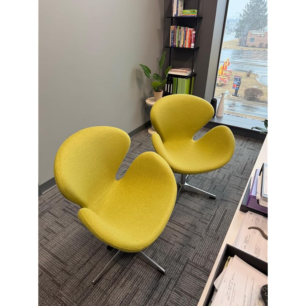 Raspberry Adjustable Swivel Accent Chair with 360° Turn, Polished Chrome Base, Modern Retro Design, Versatile Seat Ideal for Any Room, Set of 1, Blue