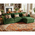 113" Oversized Modular Sectional Sofa, L Shaped Comfy Cloud Couch Sectional with Removable Cover, Wide Deep Seat Modern Sofa, Couches for Living Room, Bedroom and Apartment, Chenille, Green