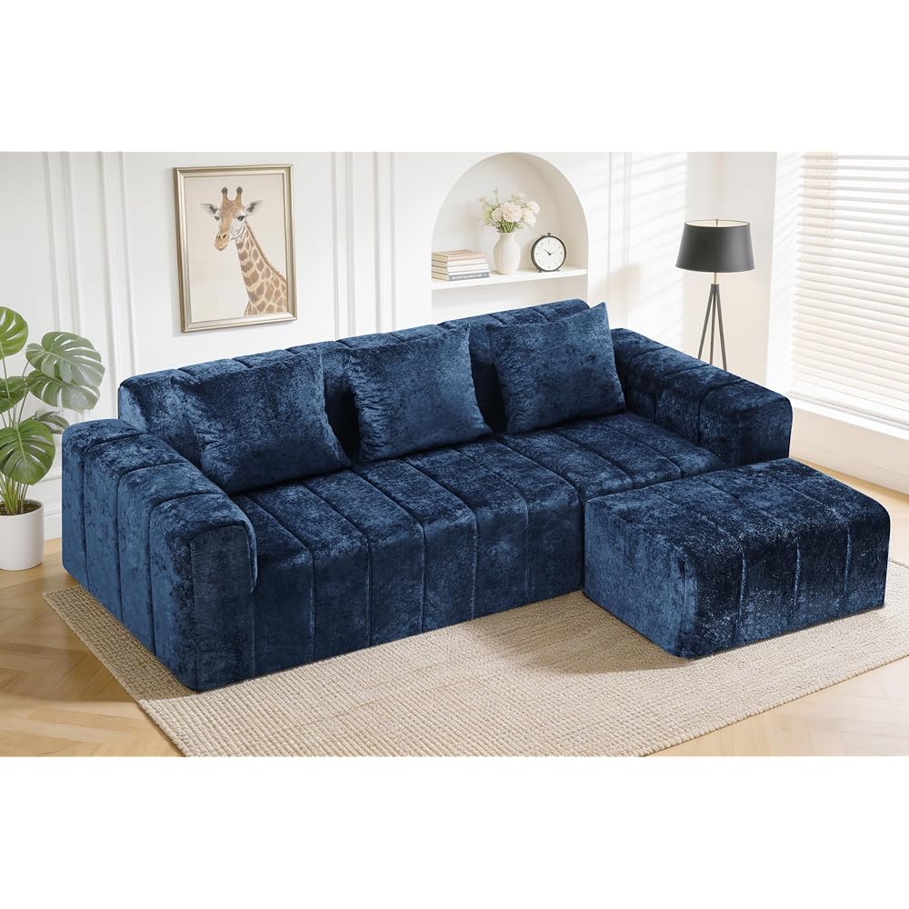 95" Modular Sectional Sofa with Chaise,Blue