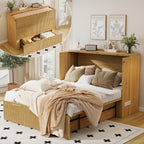 Full Size Murphy Bed Cabinet: Oak Foldable Murphy Bed