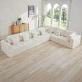 170''Modular Sectional Couches for Living Room, Cloud Boneless Compressed Sectional Sofa, Oversized L Shaped 7 Seater Upholstered Memory Foam Sofa, No Assembly, Chenille Beige