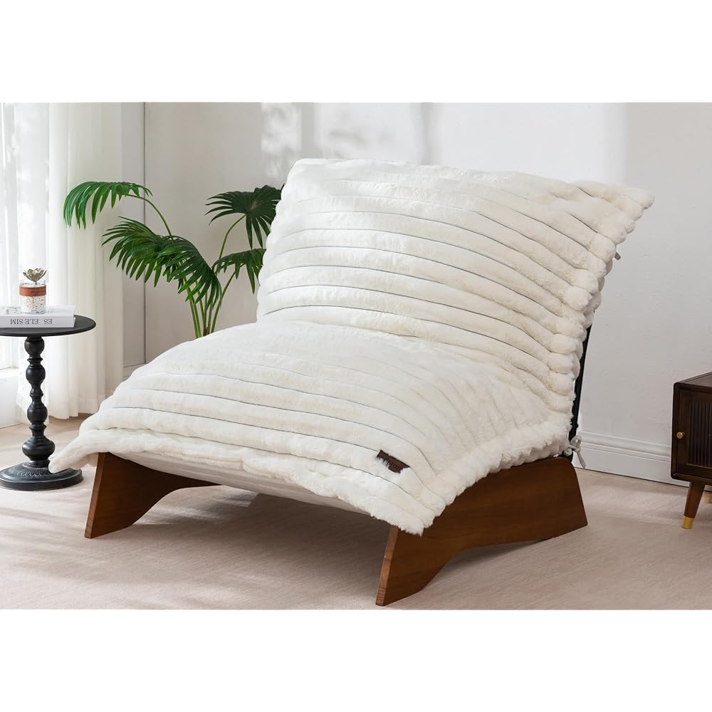 Adjustable Living Room Chair, 3-Position Bean Bag Chair with Frame