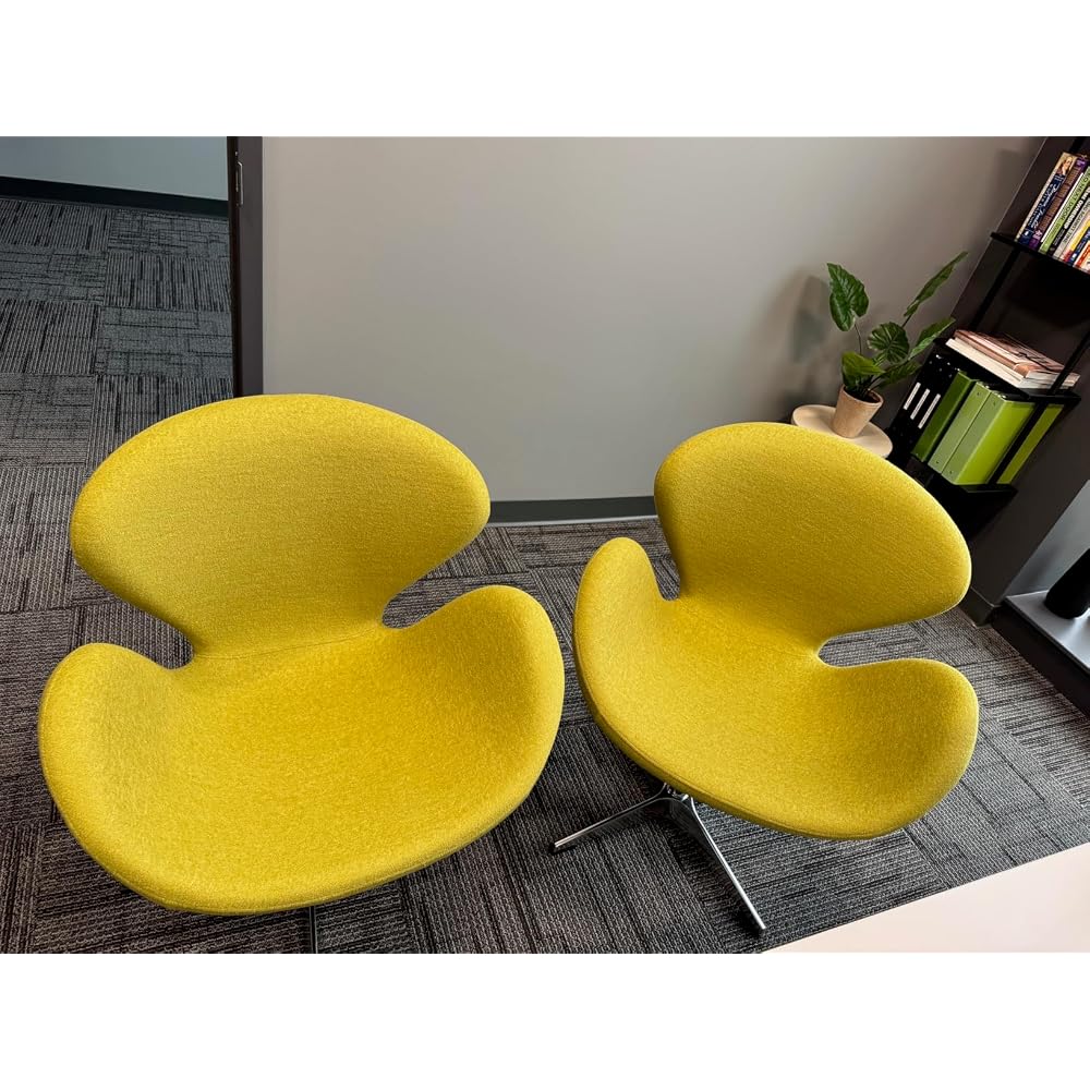 Raspberry Adjustable Swivel Accent Chair with 360° Turn, Polished Chrome Base, Modern Retro Design, Versatile Seat Ideal for Any Room, Set of 1, Blue