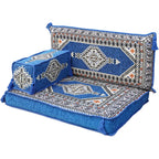 Single Turkish Floor Cushion – Traditional Arabic Jalsa Seating Set – Oriental Living Room Sofa with Backrest Pillows