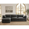 120" Oversized Cloud Modular Sectional Sofa for Living Room, L Shaped Cloud Couch with Storage Ottoman, Premium Faux Leather Sofa, Down-Filled Wide Deep Seat, Tool Free Assembly, Black