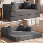 63" Convertible Futon Sofa Bed Boneless Couch for Living Room