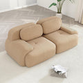Modular Sectional Sofa Boneless Couch Corduroy Cloud Couch, Modern Deep Seat Sectional Couches for Living Room, 82" Loveseat Apartment Sofa Small Couches for Small Spaces, No Assembly(Camel)