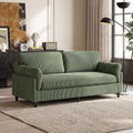 82.6" Corduroy Loveseat Sofa, Mid-Century Modern 2-Seater Couch, Upholstered Corduroy Sofa for Living Room, Bedroom, Green