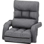 Fuji Boeki 60283 Chair Single Seater Sofa, 42 Tiers Gear, Reclining Function, 4-Way Seat Cushion, Cot, Ottoman, Width 26.4 x Depth 22.8 x Height 27.6 x Height 27.6 inches (67 x 58 x 70 cm), Gray
